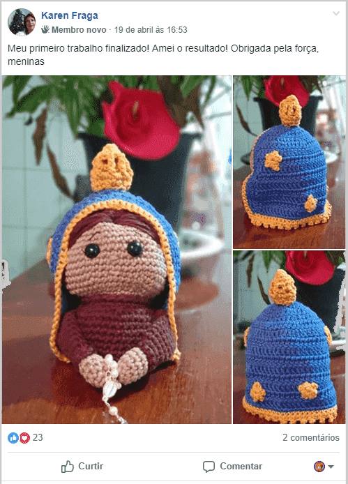 Amigurume de nossa senhora de aparecida.